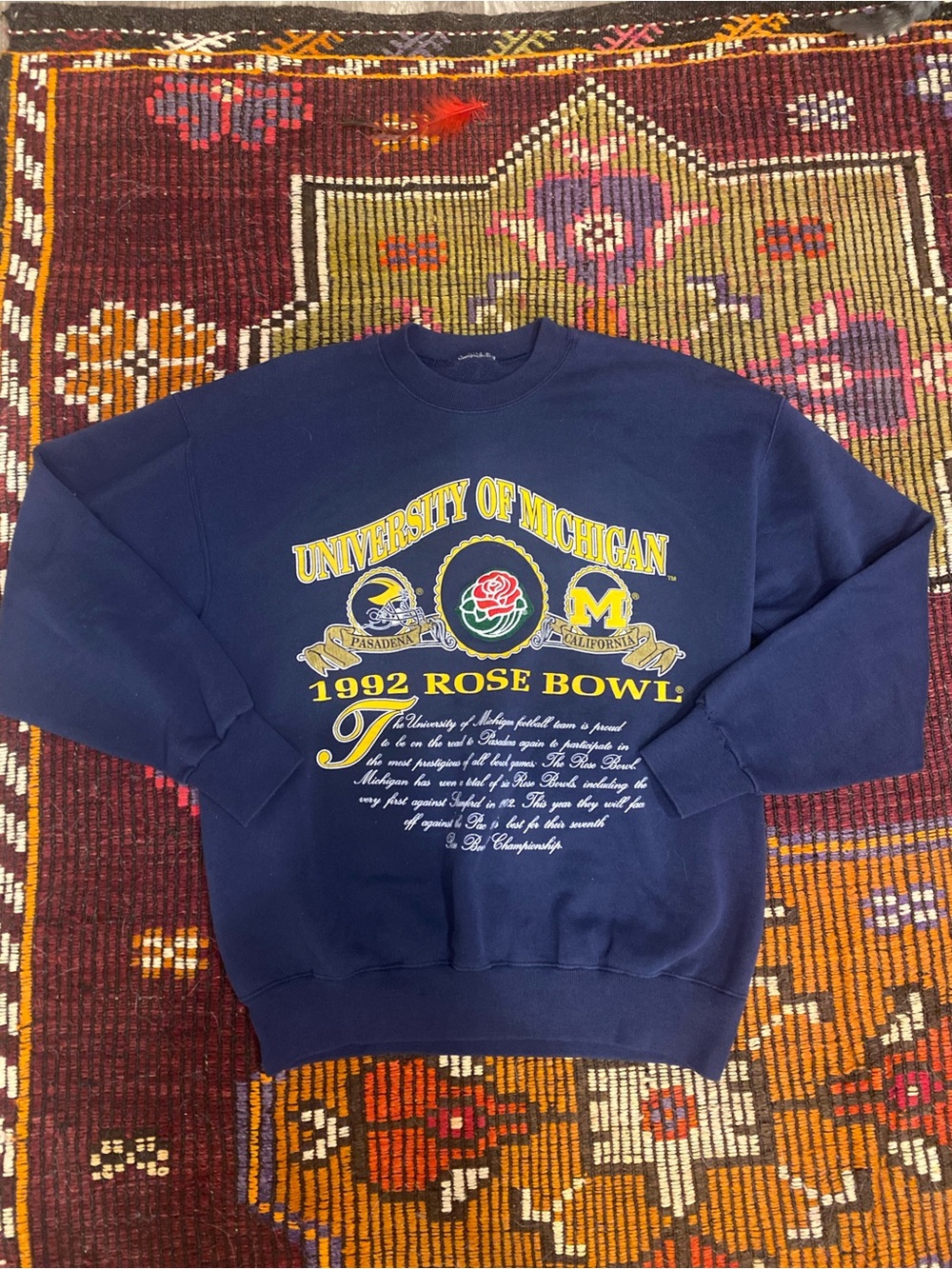 Vintage University of Michigan 1992 Rose Bowl Navy Crewneck Sweatshirt